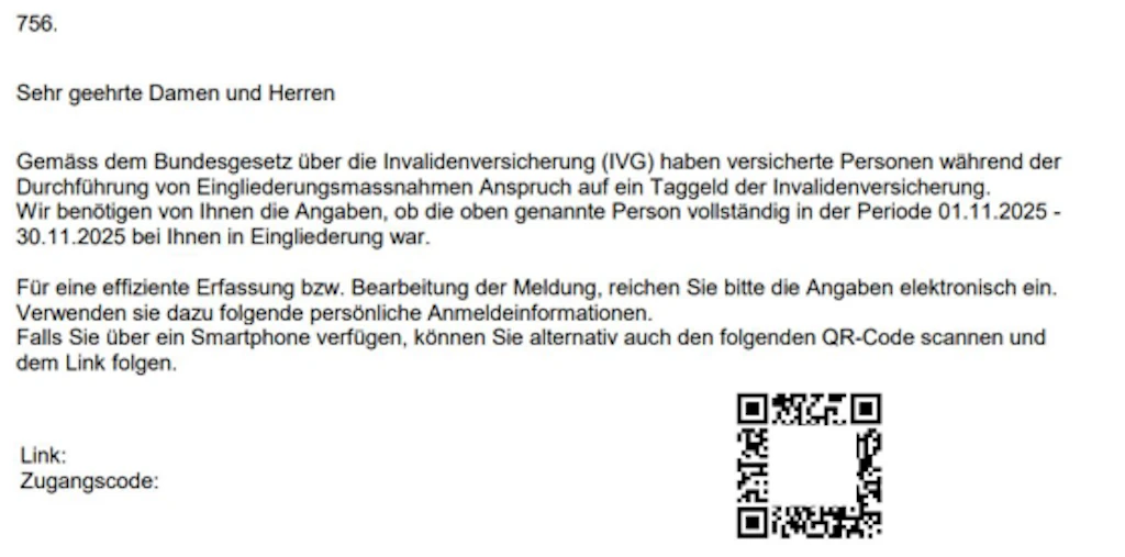 Neuer Eingliederungsbrief