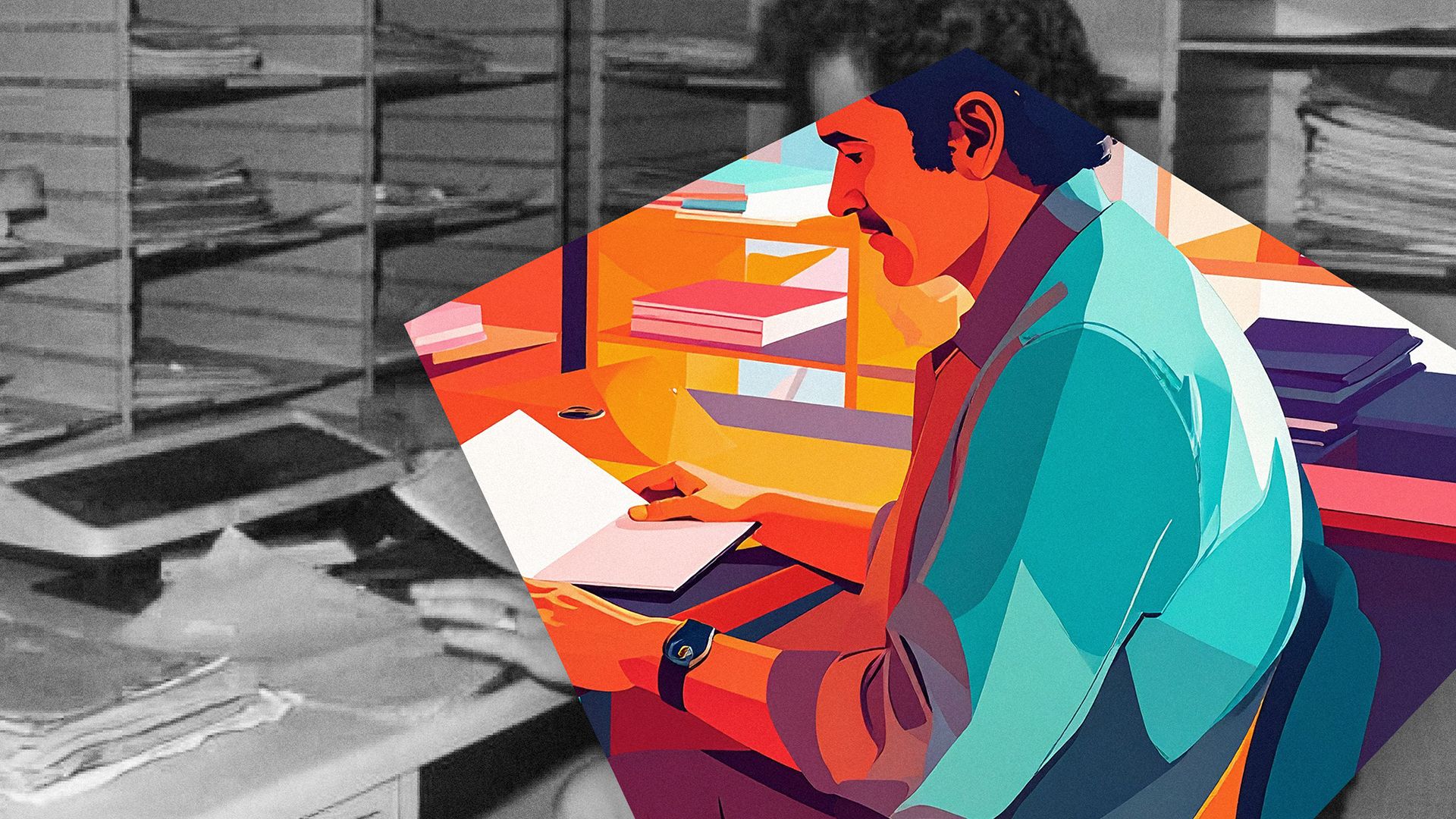 Teaser Foto aus unserem Archiv wurde mittels Künstlicher Intelligenz spielerisch verändert. Sie stehen sinnbildlich für die voranschreitende Entwicklung der Arbeitswelt im Kontext neuer technologischer Möglichkeiten.