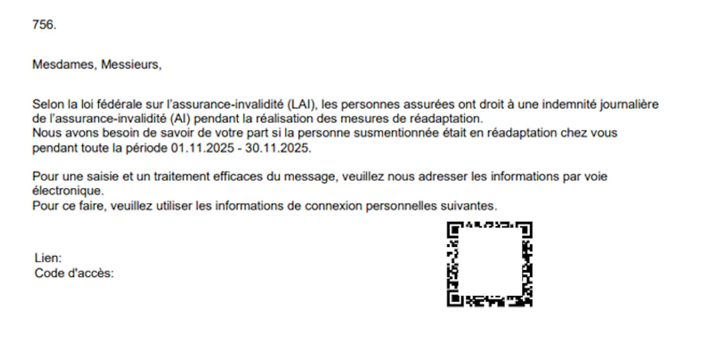 Nouveau courrier de réadaptation