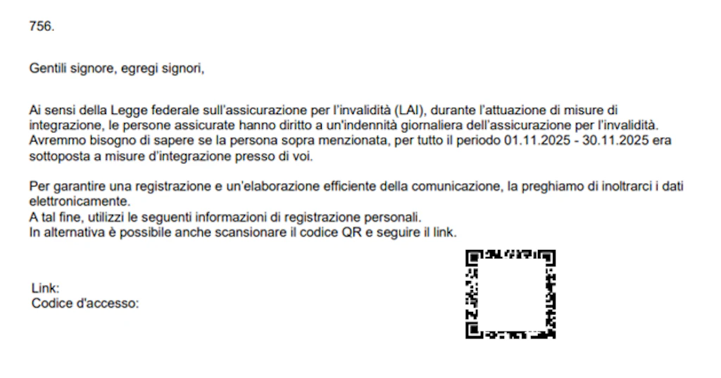 Nuova lettere di integrazone
